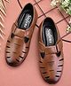 Stefens Solid Velcro Closure Sandals - Tan