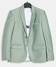 Charchit Cotton Blend Woven Full Sleeves Solid Blazer & Bronx Text Printed Tee Set - Green