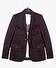 Charchit Cotton Blend Woven Full Sleeves Solid Blazer & Gamer Text Printed Tee Set - Violet