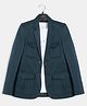 Charchit Cotton Blend Woven Full Sleeves Solid Blazer & Sports Text Printed Tee Set - Turquoise Blue