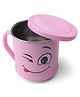 Happy Steel Cup with Lid - 450ml| For Hot and Cold Beverages| Easy to Clean and Maintain| Dishwasher Safe| Boys and Girls| Encourages Self Feeding| Anti-Burn Plastic Layer