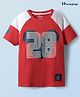 HoneyHap Disney Single Jersey Knit Half Raglan Sleeves T-Shirt With Front & Back Mickey Mouse Graphics - Red
