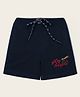 Nino Togs Cotton Aeroplane Embroidered Shorts - Navy Blue
