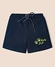Nino Togs Cotton Baby Cub Text Embroidered Shorts - Navy Blue