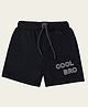 Nino Togs Cotton Cool Bro Text Embroidered Shorts - Black