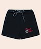 Nino Togs Cotton Play Time Text Embroidered Shorts - Black
