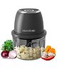HomeBasic Electric Chopper for Kitchen 350ml, Mini Food Processor, One-Touch Operation, 6 Stainless Steel Blades, 40W High-Speed Motor, 1200mAh Battery| for Onion, Garlic-Ginger, Vegetable, Meat, Nuts