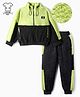 OLLINGTON ST. Knit  Full Sleeves Sweatshirt & Knit Joggers Set - Limegreen & Black