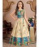 Lagorii Silk Woven  Sleeveless Stone Work Embellished Banarasi Printed Lehenga Choli With Dupatta - Multi Colour