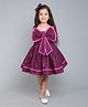 PinkChick Cotton Woven Sleeveless Bow Applique Lace Embellished Dress With Hair Bow Clip - Burgandy