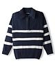 Pine Kids Knit Full Sleeves Pullover Sweater with Stripes - Navy Blue