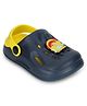 TRUFFLE COLLECTION Perforated Clogs With Gaming Text Charms - Blue & Yellow
