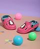 TRUFFLE COLLECTION Perforated Clogs With Penguin Charm - Sky Blue & Pink
