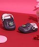 TRUFFLE COLLECTION Perforated Clogs With Game On Text Detailed Charm - Purple Pink
