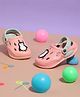 TRUFFLE COLLECTION Colour Blocked Perforated Clogs With Penguin Charms - Pink & Green