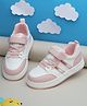 TRUFFLE COLLECTION Colour Blocked With Lace Up & Velcro Closure Sneakers - Pink