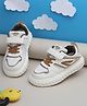 TRUFFLE COLLECTION Velcro Closure Mesh Detailed Sneakers - White & Beige
