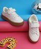TRUFFLE COLLECTION Velcro Closure Arrow Patch Embroidered Sneakers - White