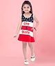 Aarika Cotton Blend Woven Sleeveless Love & Peace Text & Polka Dots Printed Dress - Red