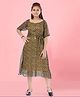 Aarika Georgette Woven Half Sleeves Leopard Printed Dress - Yellow