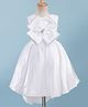 Bluebell Satin Woven Sleeveless Party Dress With Floral Applique - White