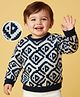 Babyoye 100% Cotton Full Sleeves Pullover Sweater - Navy Blue