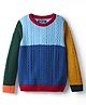 Pine Kids Knit Full Sleeves Colour Block Pullover Sweater With Cable Knit Design - Multi Colour