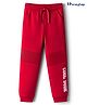 Honeyhap Premium  100% Cotton Knit Lounge Pants  With Bio Finish & Text Print - Mars Red