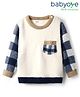 Babyoye Knit Full Sleeves Pullover Sweater with Checks & Patch Pocket - Multicolor