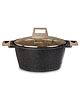 AGARO Imperial Granite Non-Stick Casserole with Glass Lid 4 Litres - Dark Grey