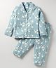 Ollypop Sinker Knit Full Sleeves Co-Ord Night Suit With Duck Print - Light Blue