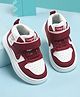 KIDLINGSS Typogrphy Designed Colour Blocked Velcro Closure Sneakers - Maroon