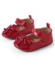 KIDLINGSS Floral Applique Detailed Velcro Closure Booties - Red