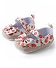 KIDLINGSS Bow Applique Detailed & Floral Designed With Velcro Closure Booties - Red