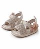 KIDLINGSS Floral Applique Detailed Sandal Style Booties -  Beige