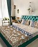 Klotthe Beige Floral 300 TC Cotton Blend Double Bedsheet with 2 Pillow Covers