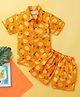 Desi Soota Cotton Woven Half Sleeves Lemon Printed Shirt & Coordinating Shorts Set - Orange