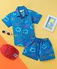 Desi Soota Cotton Woven Half Sleeves Clouds Printed Shirt & Coordinating Shorts Set -  Blue