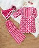 Desi Soota Cotton Woven Three Fourth Sleeves Abstract Printed Kurta & Coordinating Pant With Dupatta Set - Pink