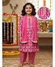Desi Soota Cotton Woven Three Fourth Sleeves Abstract Printed Kurta & Coordinating Pant With Dupatta Set - Pink