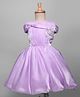 Bluebell Tissue Woven Sleeveless Party Frock With Floral & Butterfly Applique - Purple