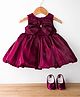 BlueBell Satin Woven Sleeveless Party Dress with Bow Applique & Booties - Wine