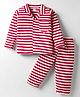 Ben Benny Single Jersey Knit Full Sleeves Co-ords Night Suit With Stripes - Red