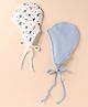Ben Benny Interlock Knit Tie Knot Caps with Helicopter Print Pack of 2 White & Light Blue - Diameter 13 cm