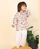 LIL PITAARA Pure Cotton Knit Full Sleeves Cars Printed Night Suit Set - Pink