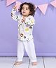 LIL PITAARA Pure Cotton Knit Full Sleeves Cinema Theme Printed Night Suit Set - Red