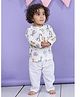 LIL PITAARA Pure Cotton Knit Full Sleeves Animals Printed Night Suit Set - Orange