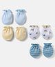 Bubble Pop Cotton Knit Mittens with Vehicle Print & Stripe Design Pack of 4 - Multicolor