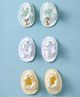 Bubble Pop Cotton Knit Booties with Animal Print Pack of 3 - White & Light Yellow