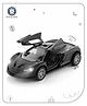 Aditi Toys Premium Metal Die-Cast Sports Racer Car, with Realistic Engine Sound, LED Lights, Open & Close Doors, Pull Back Car Zinc Alloy for Kids Above 3 Years, BIS Approved (Black)